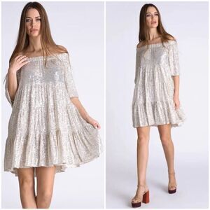Muche Et Muchette Viky Shift Dress Silver